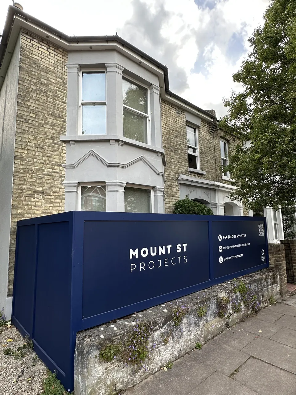 Mount St Projects site hoarding outside a Victorian house in Ealing